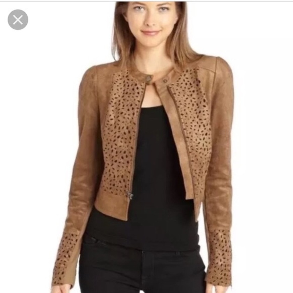 BCBGMaxazria crop Suede Jacket